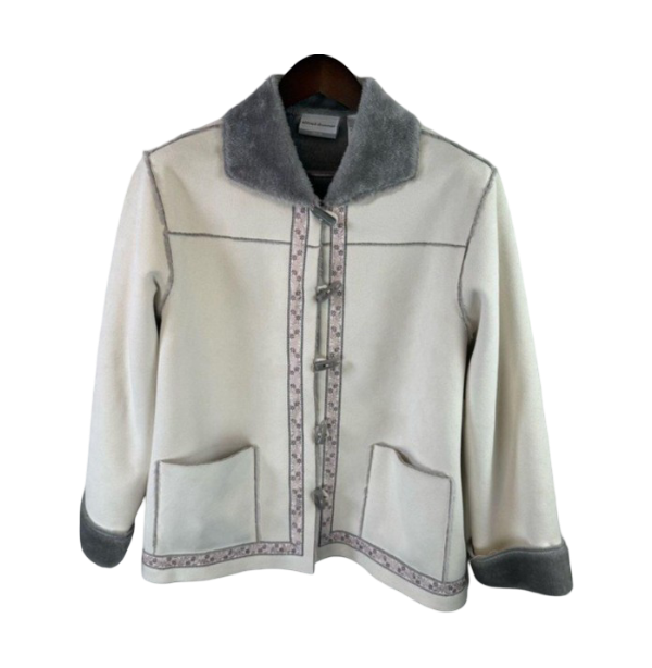 Alfred Dunner Women's Jacket (White and Grey)