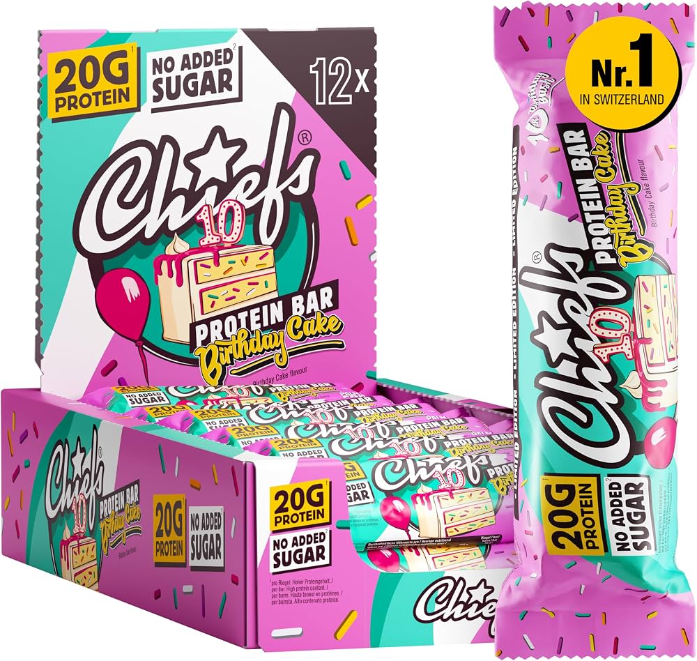 CHIEFS: Protein Bars 55g (Birthday Cake)