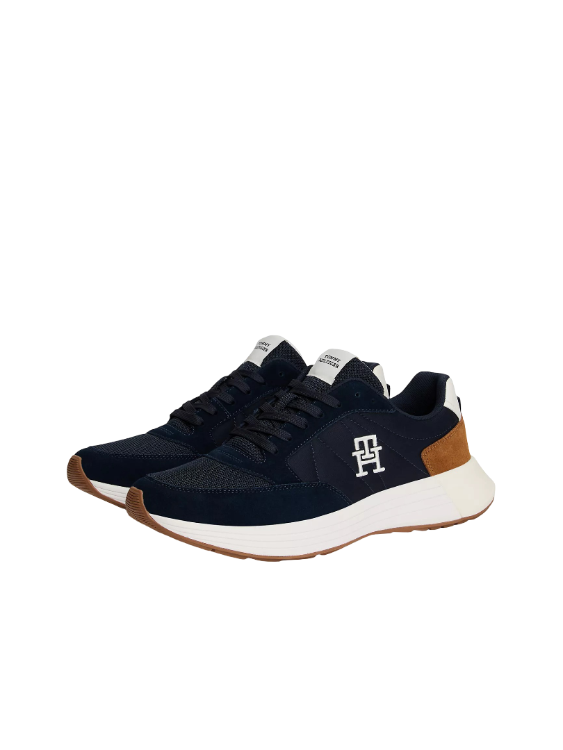 Suede Mix Runner Sneaker (Navy/Highland Khaki)
