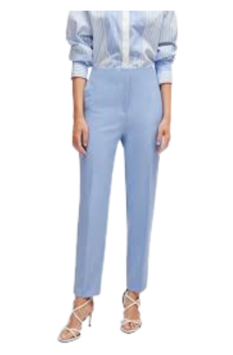 Relaxed Fit Trousers In Stretch Fabric (Light Blue)