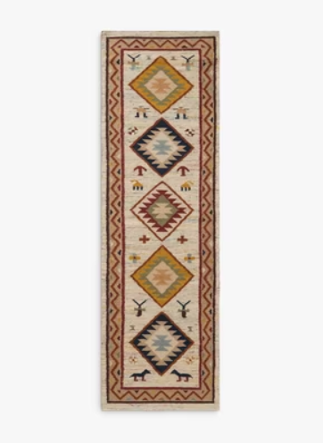 John Lewis: Nadia Motif Kelim Flatweave Wool Rich Rug (Multi)