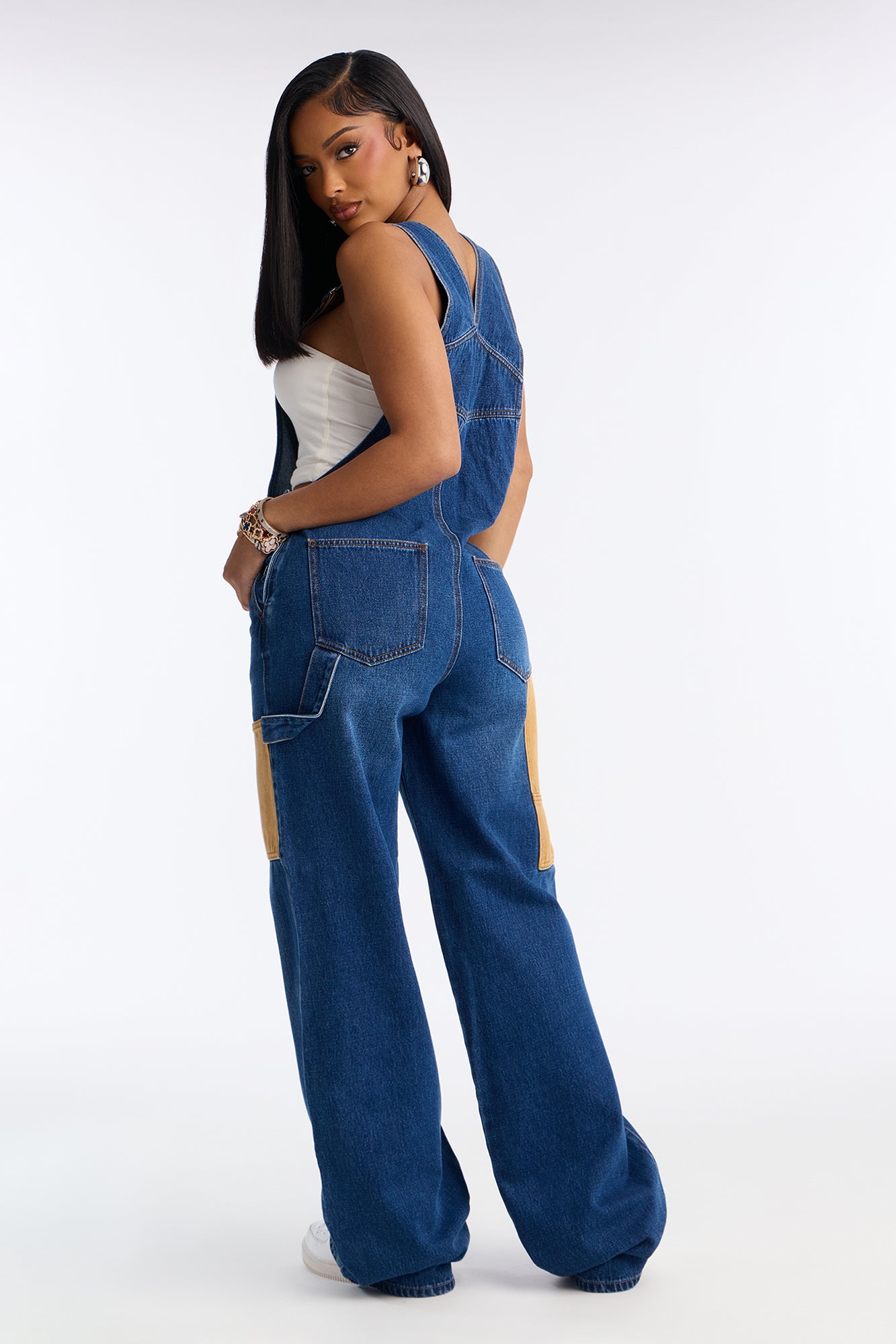 Women's Busy Crafting Denim Overalls (Dark Wash)