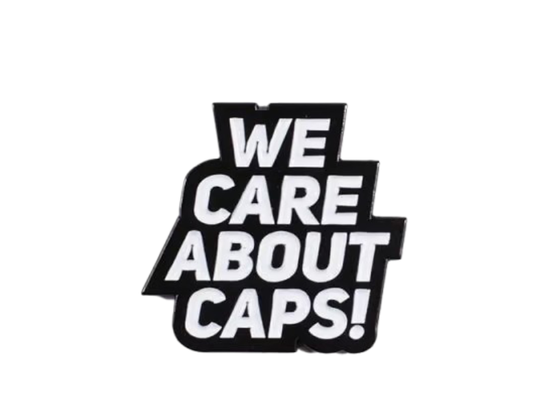 Family Pin We care about Caps! Black and White Edition