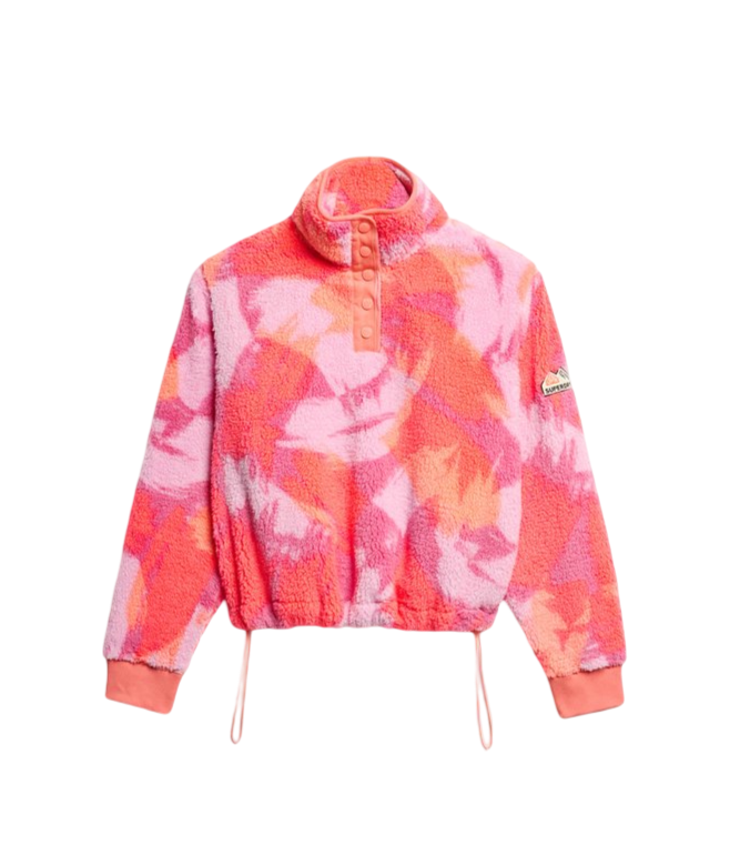 Super Soft Printed Teddy Fleece (Brush Camo Coral)