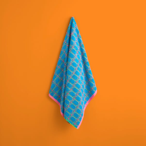 Yinka Ilori: Symmetrical Stems Cotton Bath Towel (Multicoloured)