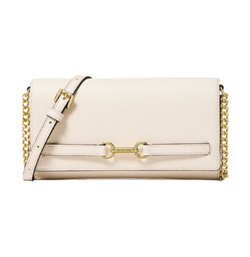 Carson Large Pebbled Leather Convertible Crossbody Bag (LT Cream)