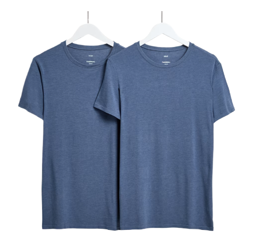 Heatgen™ Light Thermal Short Sleeve Tops (Pack Of 2) - Denim