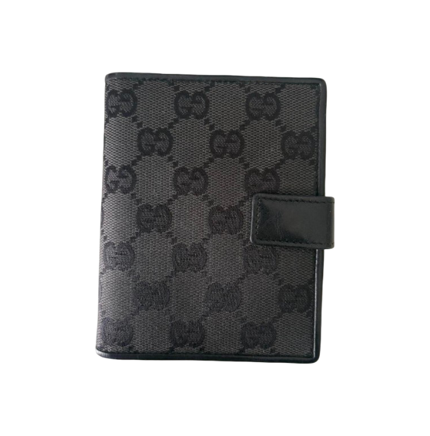 Gucci Monogram Leather Planner (Black)