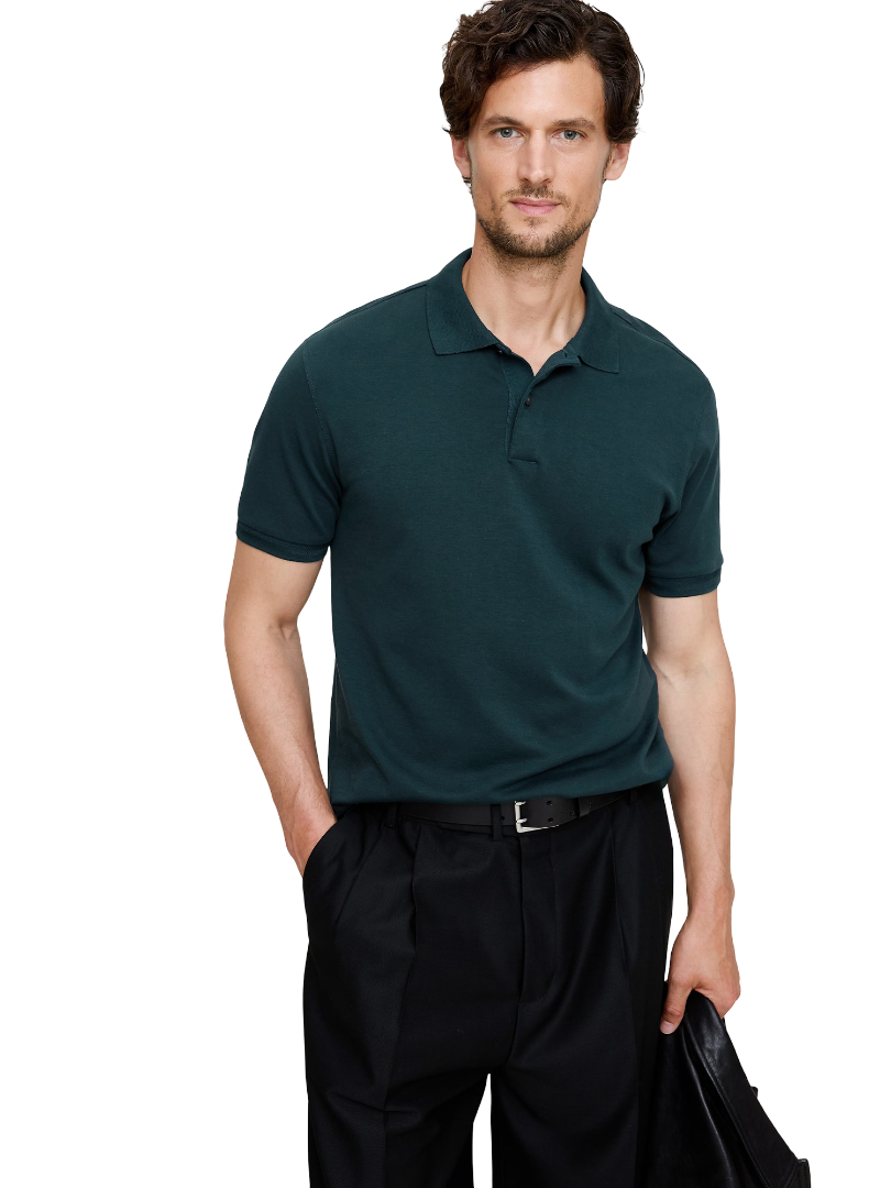 Luxury-Touch Polo (Storm Slate Green)