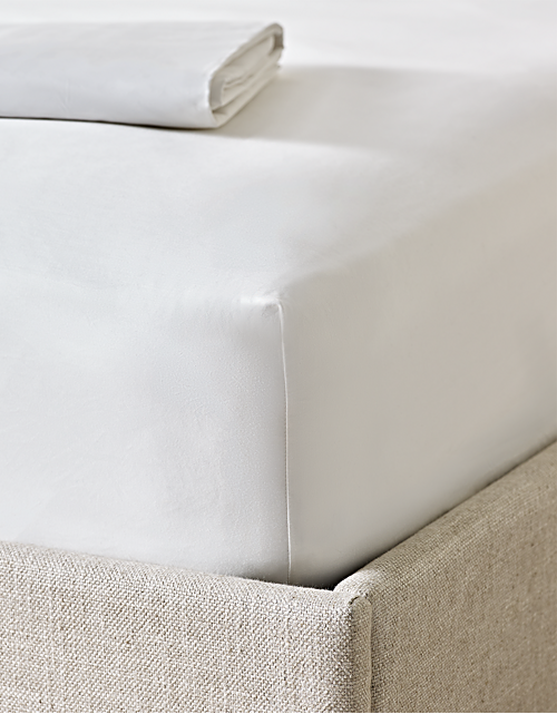 400-Thread-Count Egyptian Cotton Percale Deep Fitted Sheet Set (Set of 2)