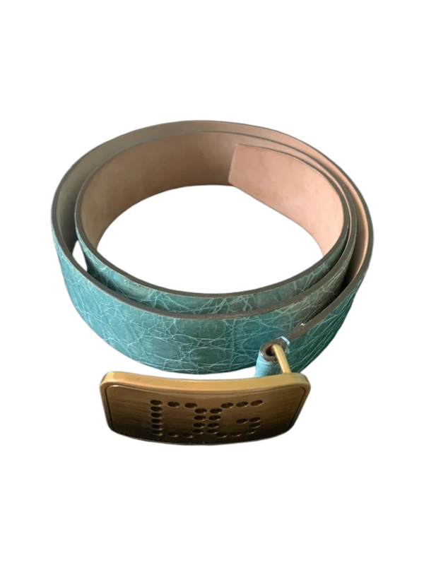 Dolce & Gabbana: Crocodile Leather Belt - Turquoise