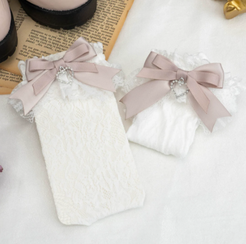Jirai Kei: Over-knee Socks (White/Pink)