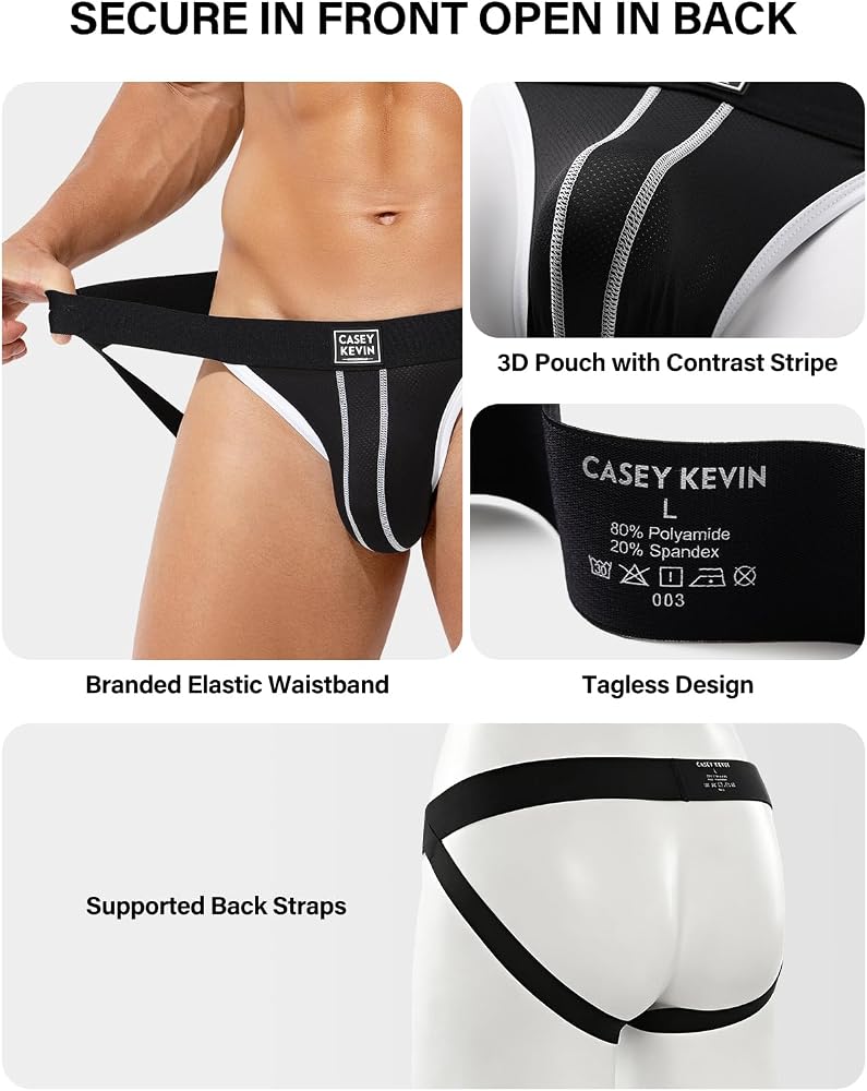 Casey Kevin: Men's Sheer Nylon Jockstrap Underwear