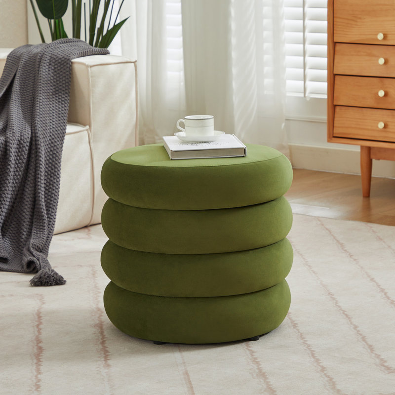 Leiani: Modern 19.5" Round Upholstered Storage Ottoman