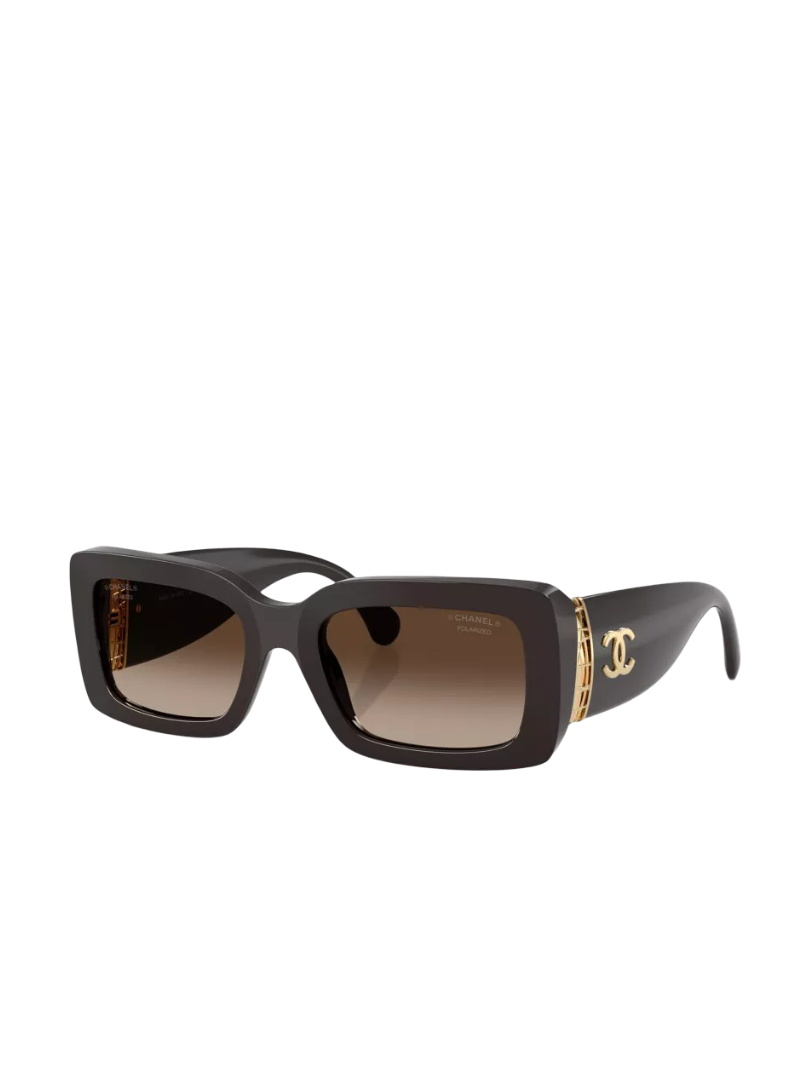 Chanel: Polarised Rectangle-Frame Acetate Sunglasses