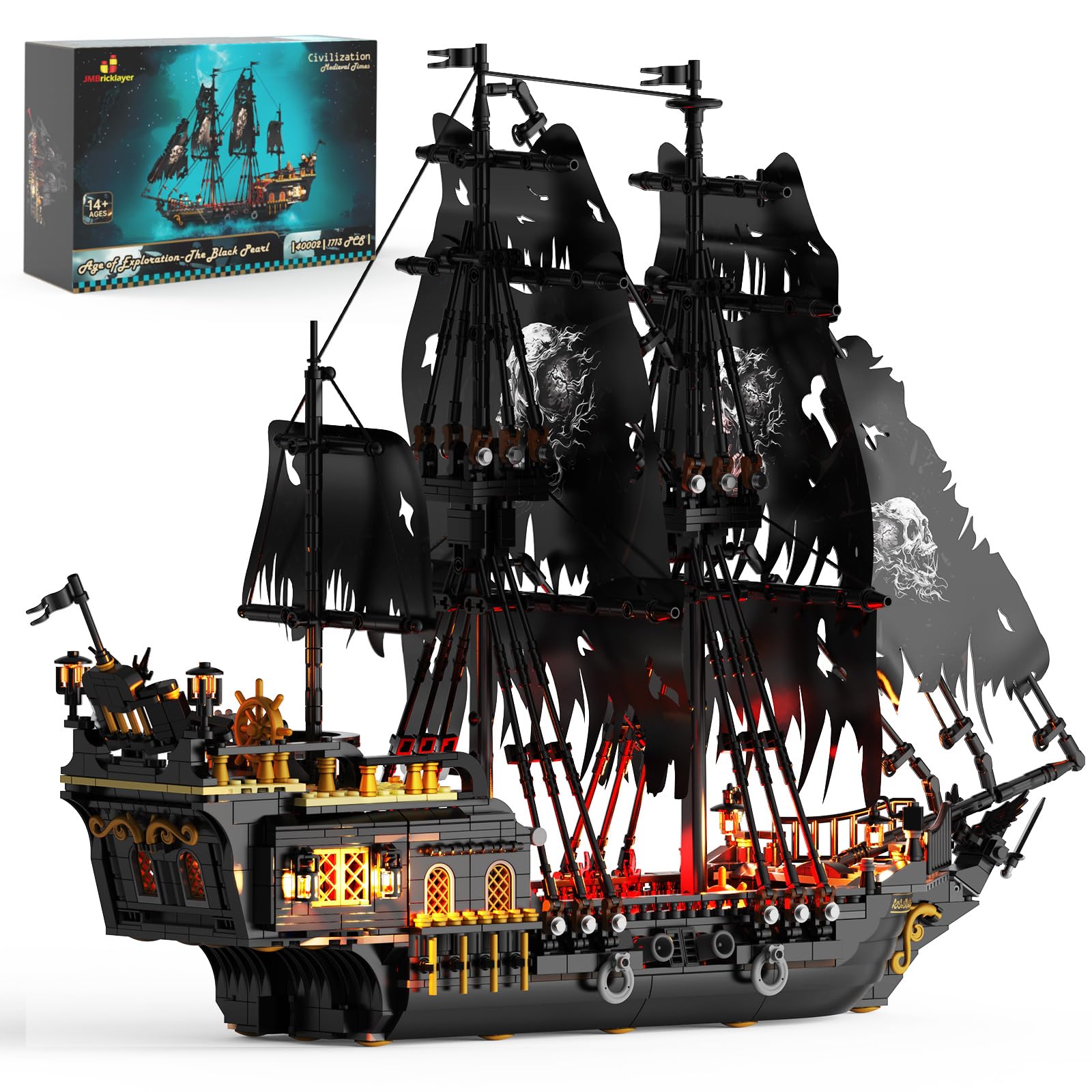 JMBricklayer: Pirate Ship Building Blocks with Lighting