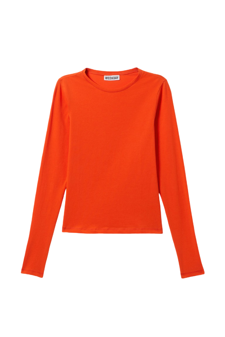 Slim Fitted Long-Sleeve (Bright Orange)