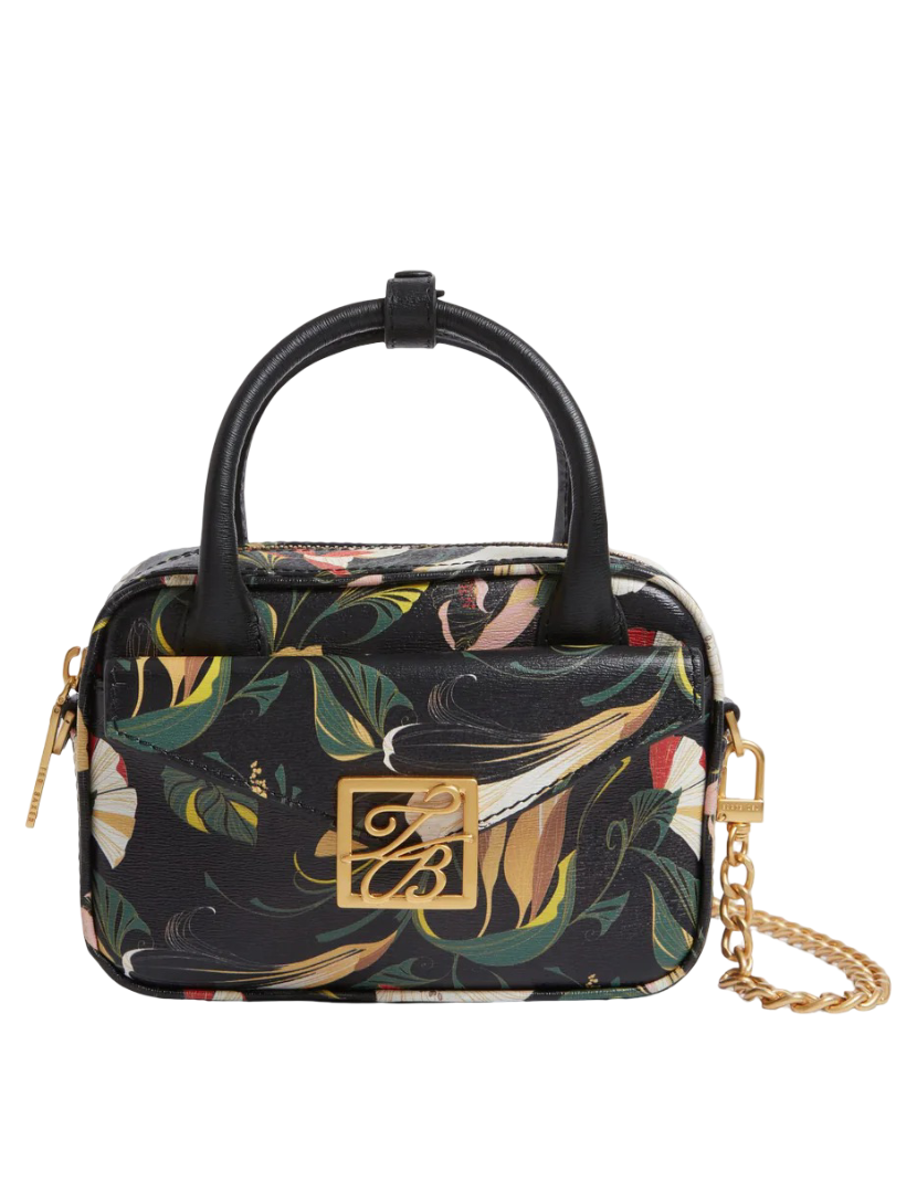 Anisso Botanical Print Mini Leather Camera Bag