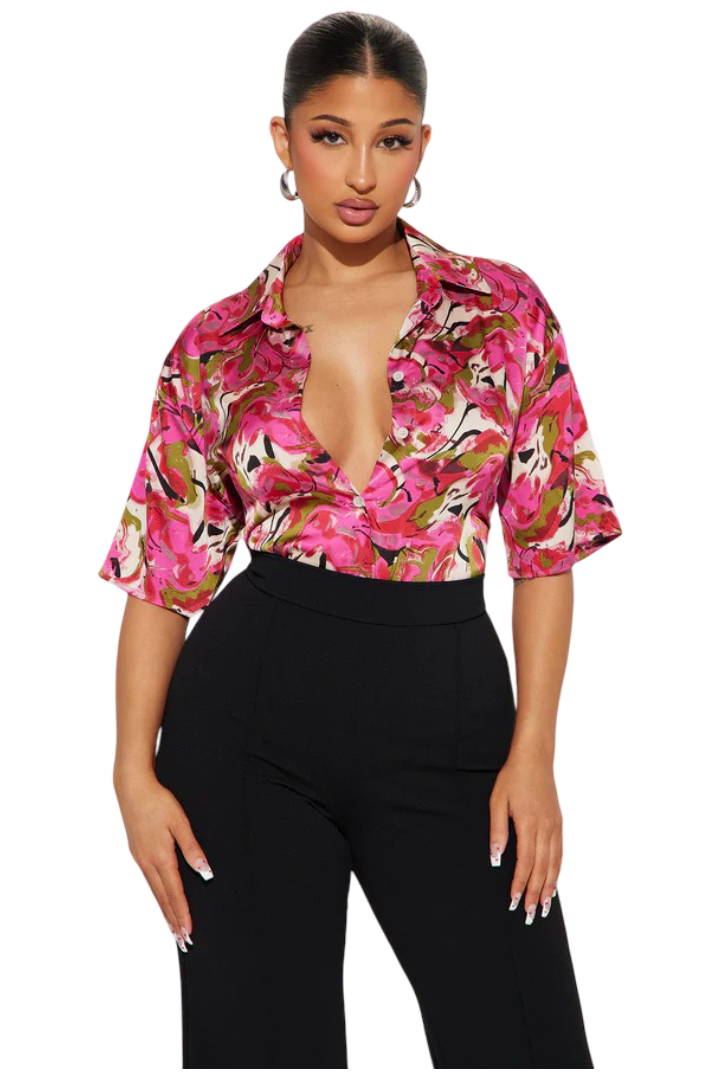 Ava Abstract Shirt (Fuchsia/Combo)