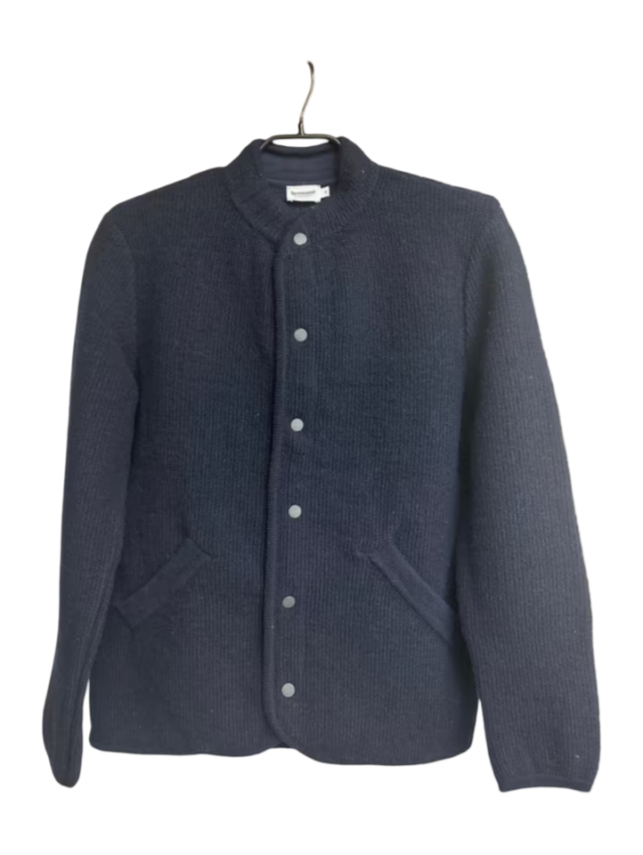 HessNatur: Men’s Wool Knit Jacket (Blue)