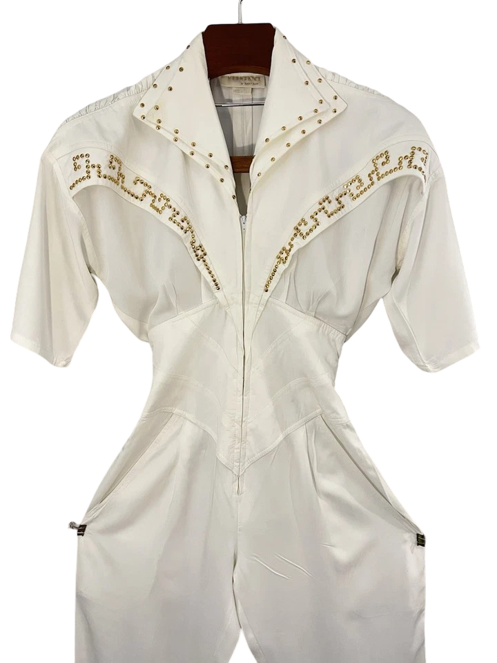 Mesmerize by Kami Kam: Women's Gold Studded Jumper Jumpsuit