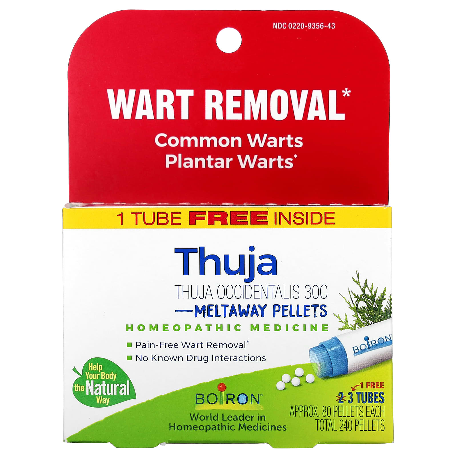 Boiron: Thuja Occidentalis 30C (3 Tubes, 80 Pellets Each)