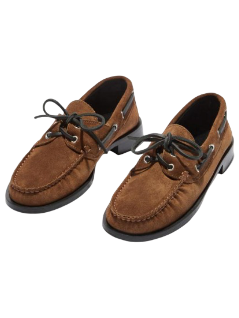 Aeyde: Harris Suede Boat Shoes (Chocolate)