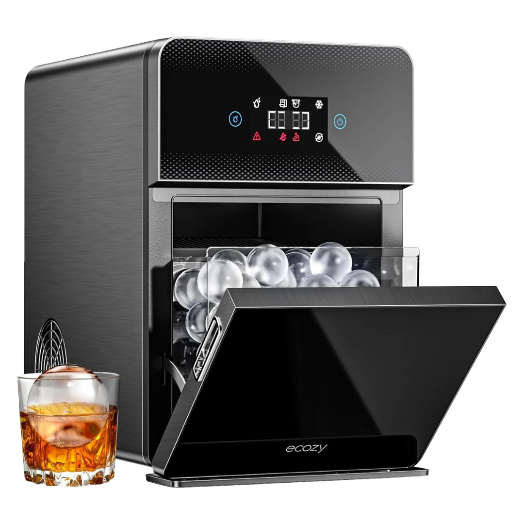Ecozy: Clear Ice Ball Maker with CrystalFlux Technology (Black)
