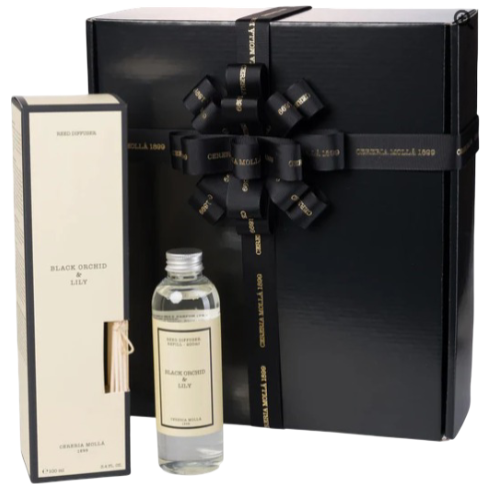 Molla 1899:  Reed diffuser Mikado 100ml + Refill 200ml Black Orchid & Lily Set