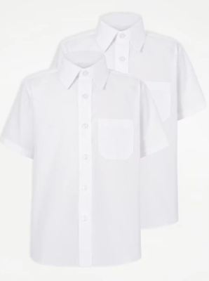 Boys' Short Sleeve School Shirts - Pack of 5 (White)