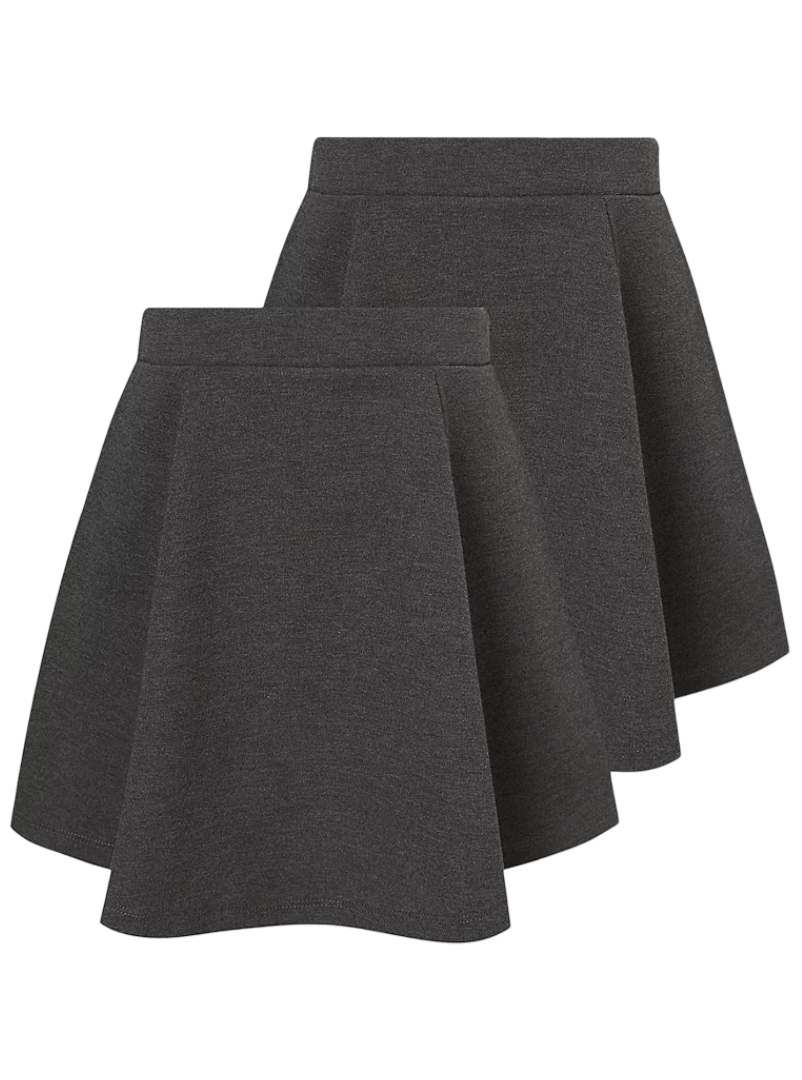 Plus Fit Skater School Skirt - Pack of 2 (Grey)
