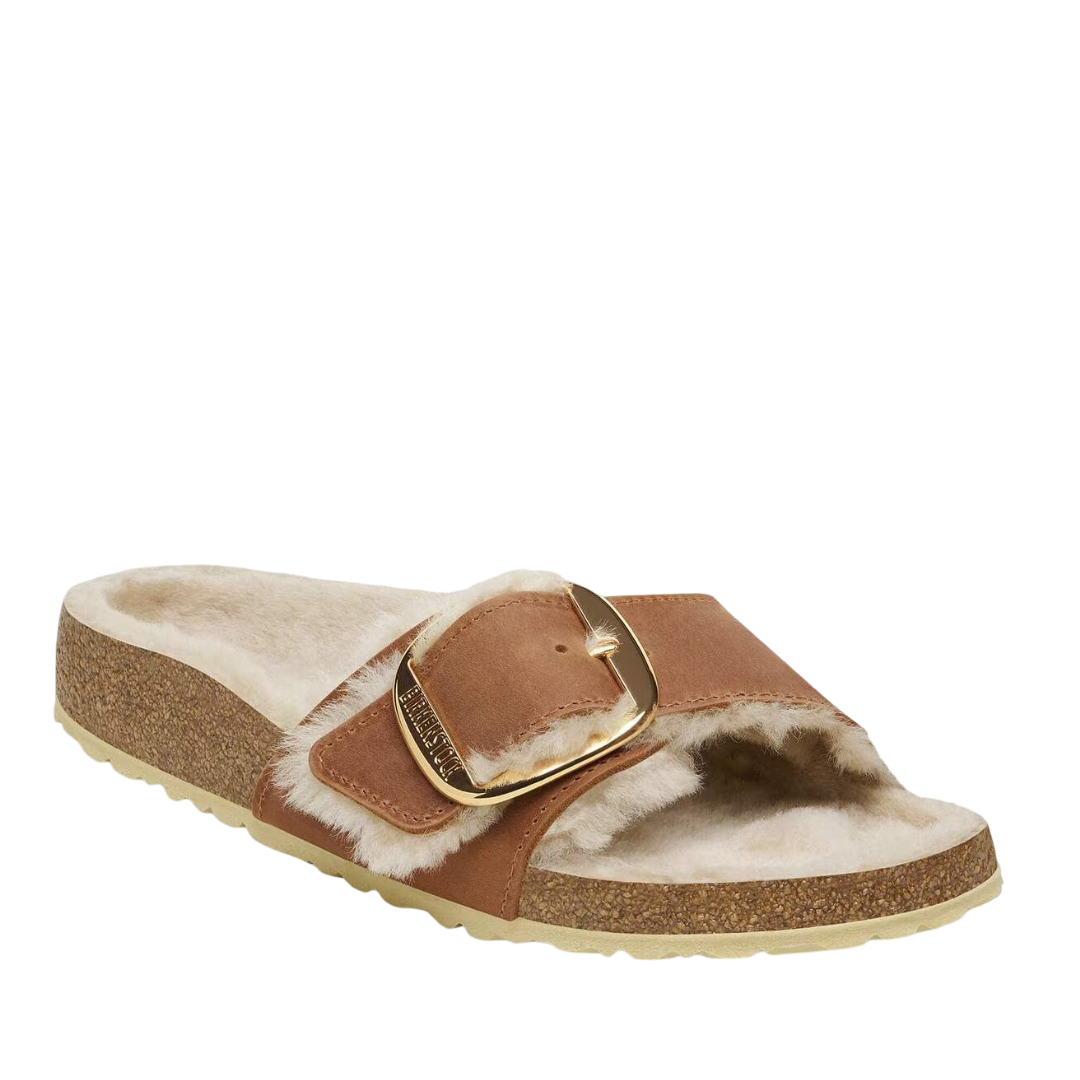 Madrid Big Buckle Shearling Oiled Leather (Cognac)