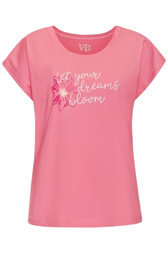 Vivance Dreams: Women’s Pajama Top with Front Print (Pink)