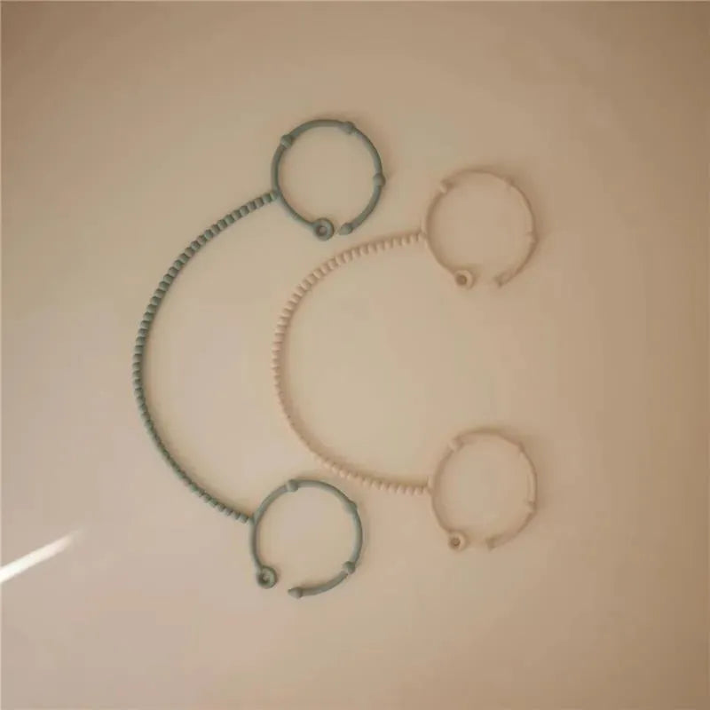 Mushie: Adjustable Silicone Toy Straps 2-Pack (Natural/Shifting Sand)
