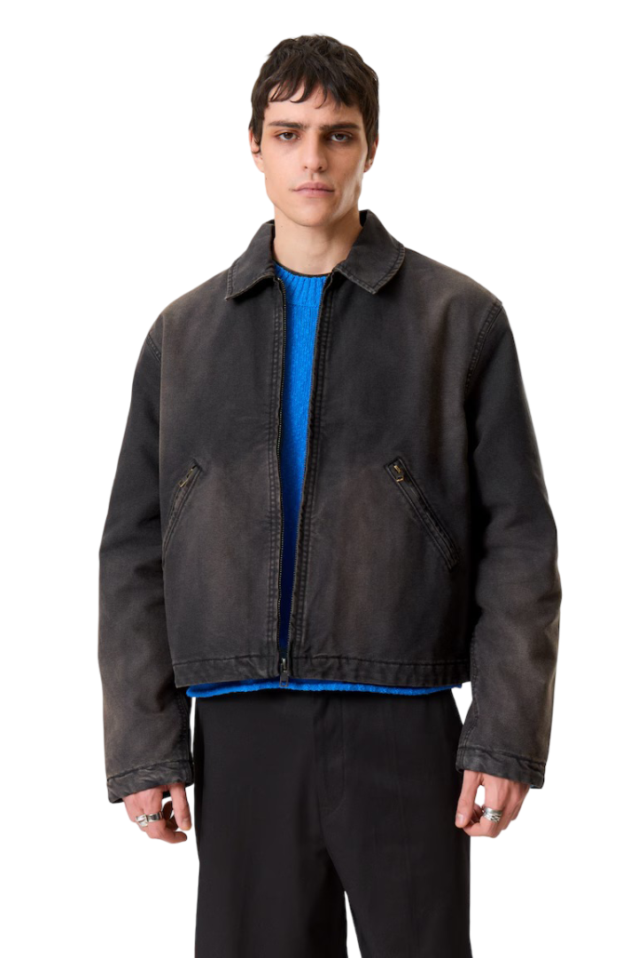 Relaxed Boxy Zip Jacket (Black)