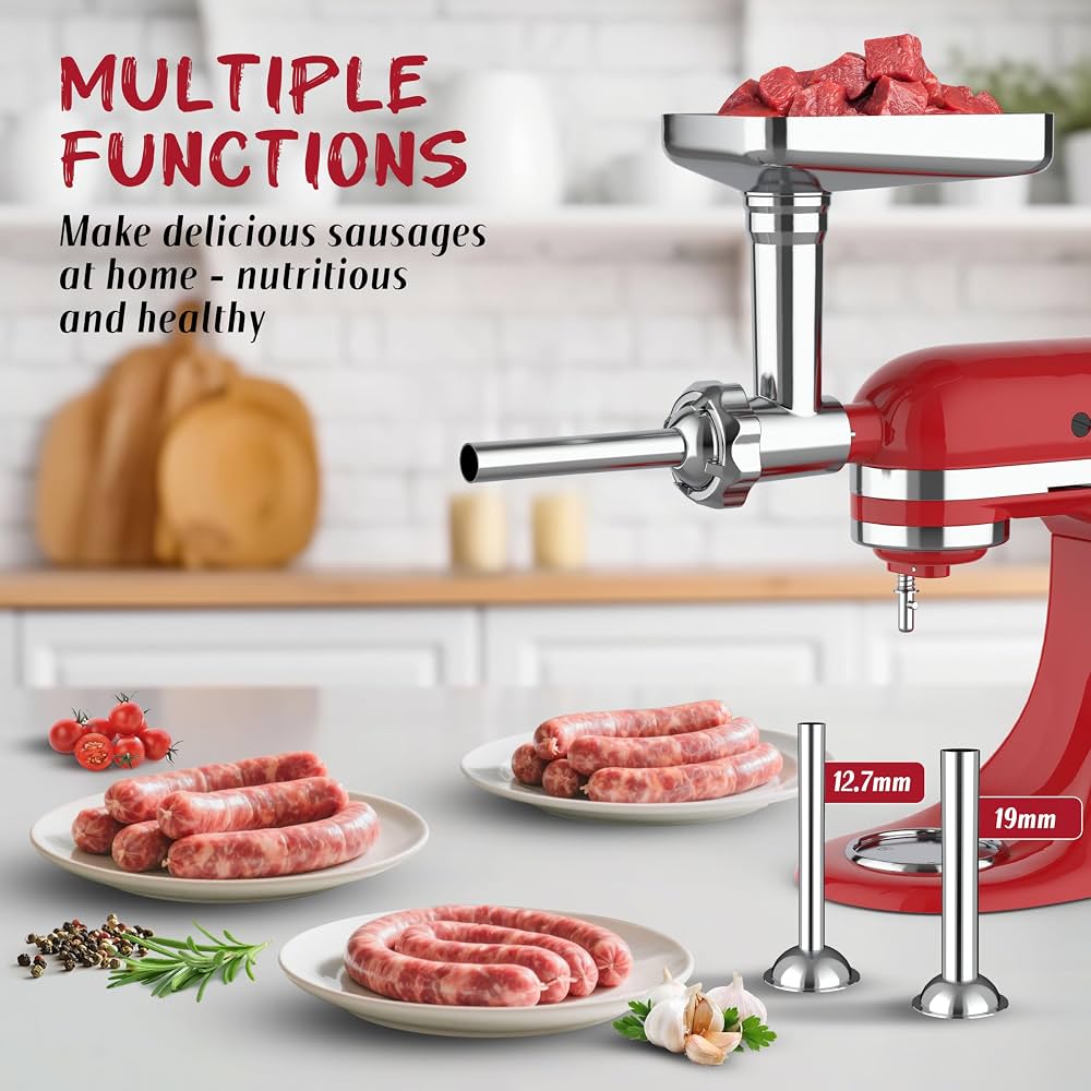 KitchenAid & Cuisinart SM-50 Series Metal Grinder Attachment (Meat Grinder & Sausage Stuffer)