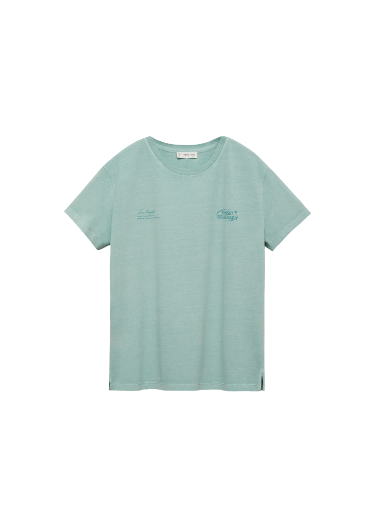 Short-Sleeved Printed T-shirt (Water Green)
