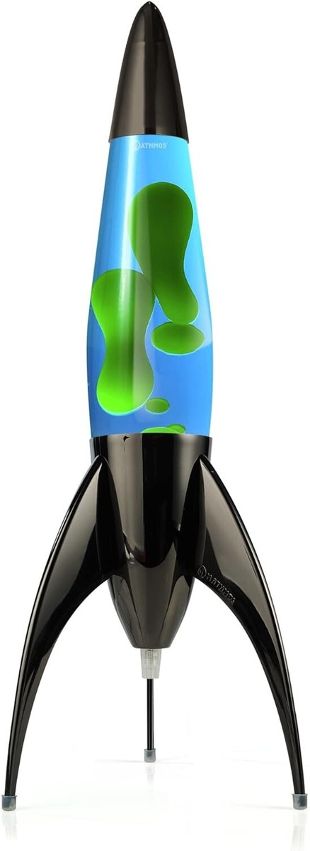 Telstar Rocket Lava Lamp (Black - Clear with Green Lava)