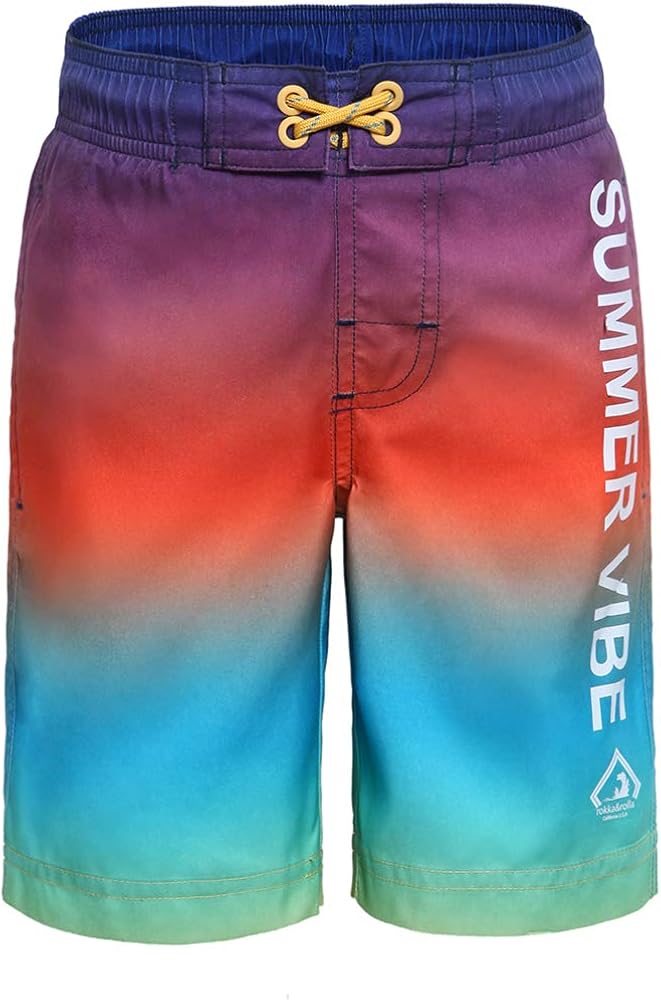 Boy's UPF 50+ Quick Dry Swim Trunks with Mesh Lining