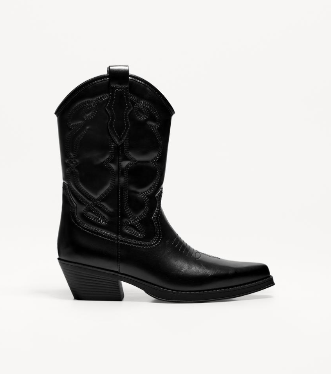 Cowboy Ankle Boots (Black)