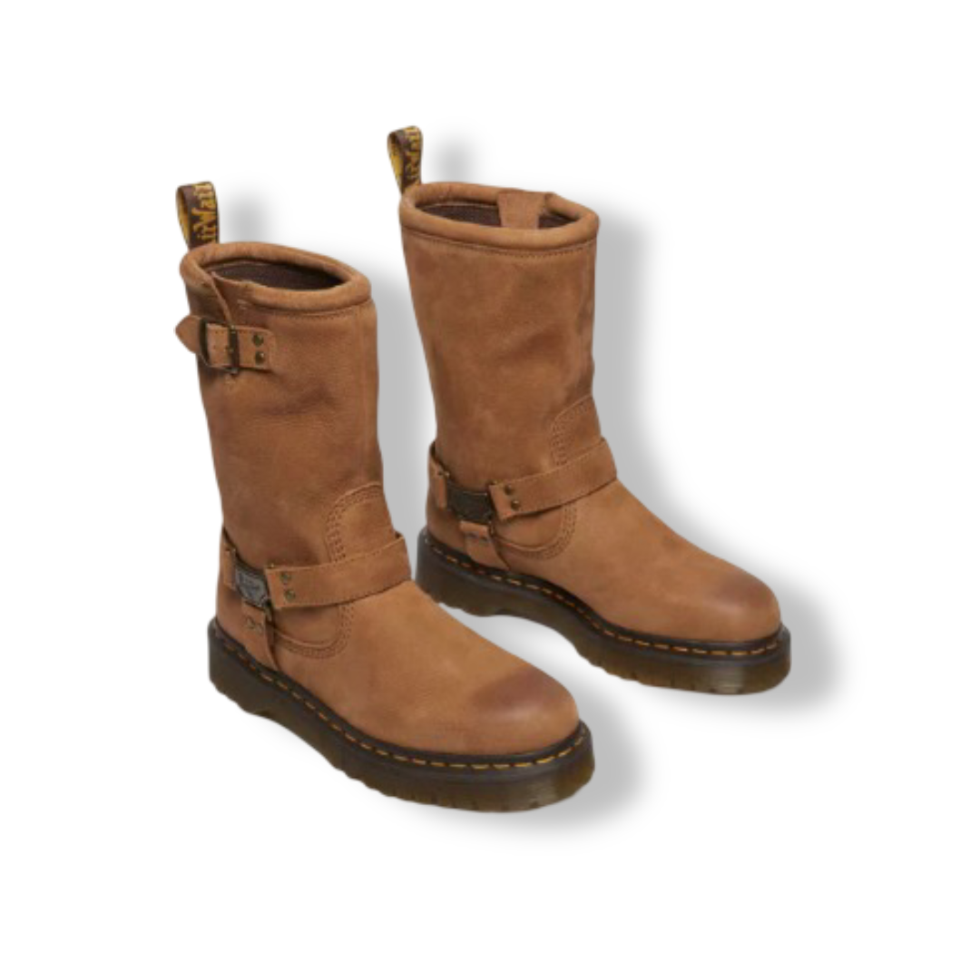 Anistone: Women's Hi Tumbled Nubuck Biker Boots