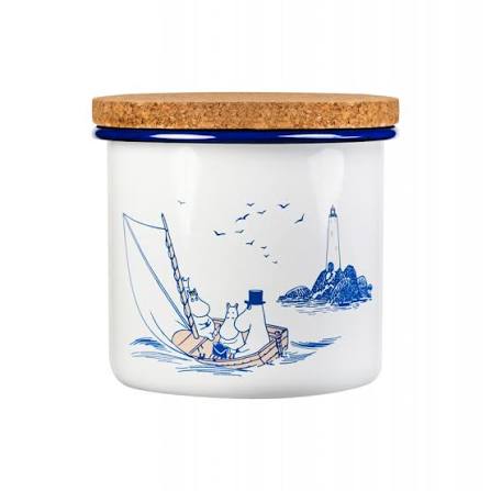 Moomin: Enamel Jar With Cork Lid (Sailors, 1.3 L)