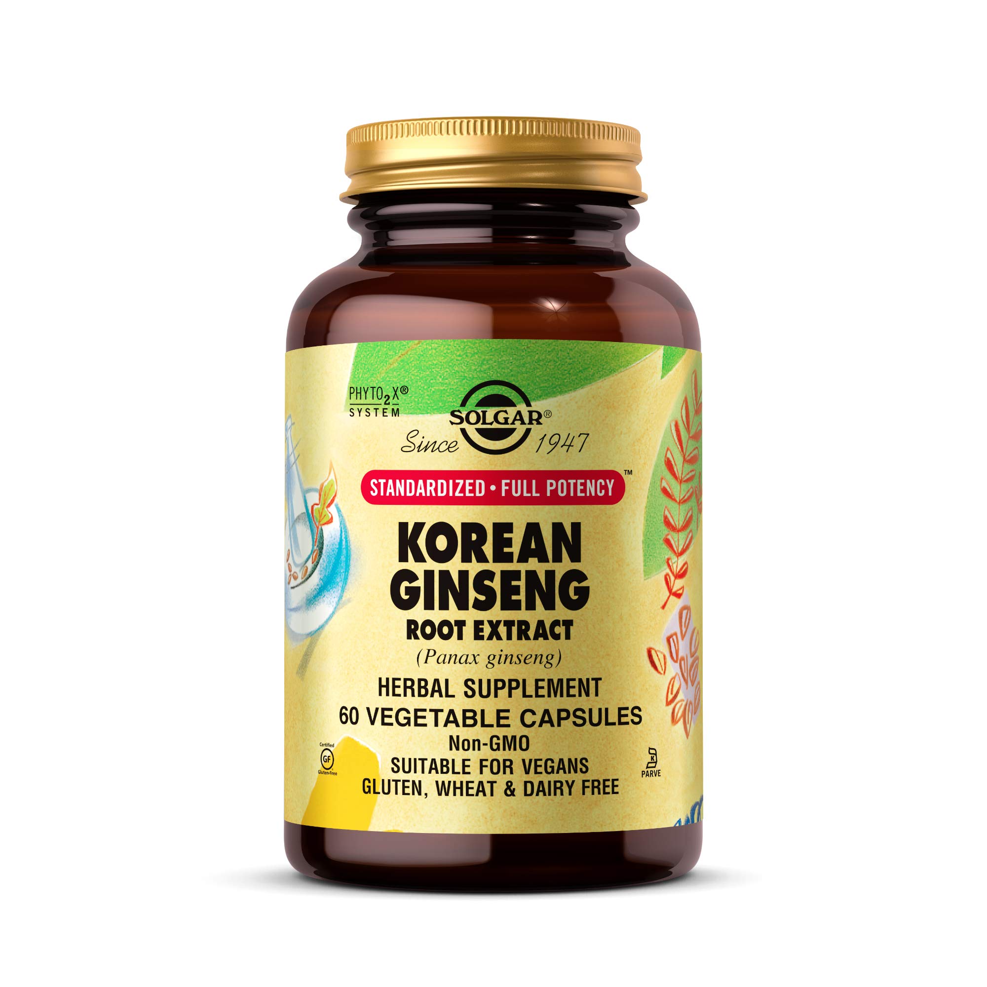 Solgar: Korean Ginseng Root Extract (60 Vegetable Capsules)