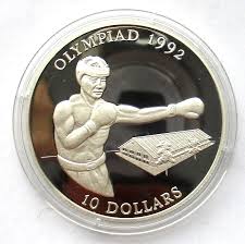 10 Dollars Silver Coin: Boxing Olympic Games - 1992