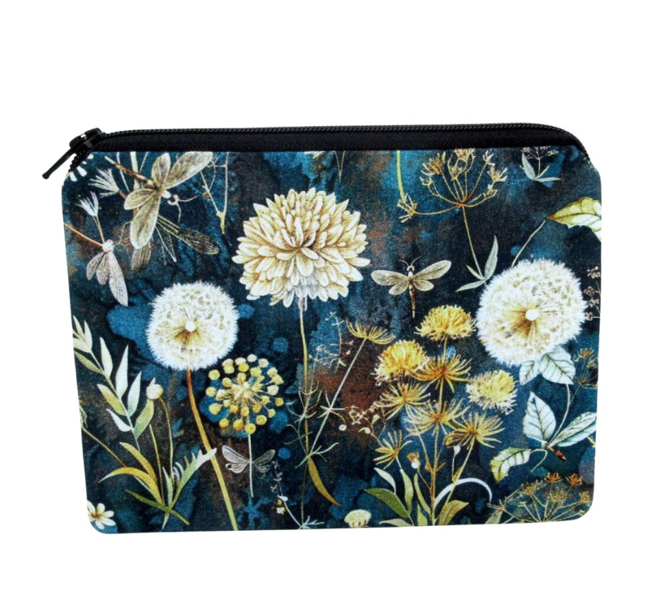 Small Zipper Pouch - Twinlight Dandelion Floral Bag
