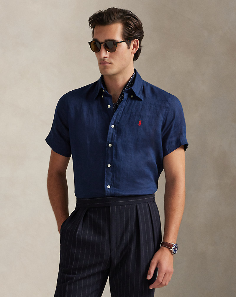 Men's Classic Fit Linen Shirt (Newport Navy)