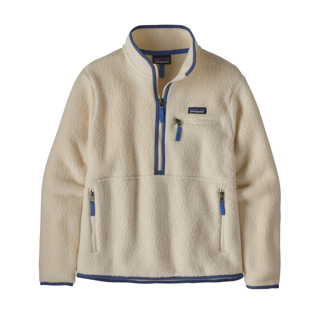 Women's Retro Pile Fleece Marsupial Pullover (Natural)