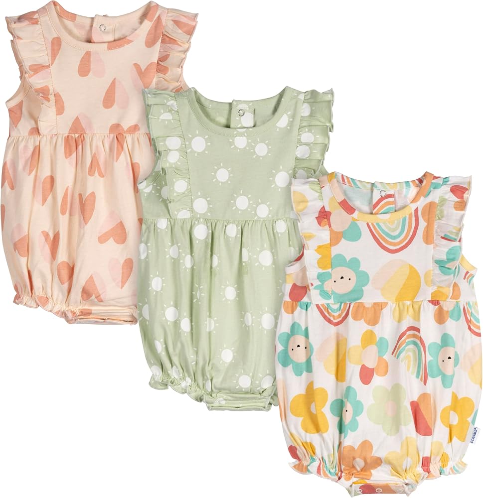 Girls' Onesies Brand 3-Pack Romper (Garden)