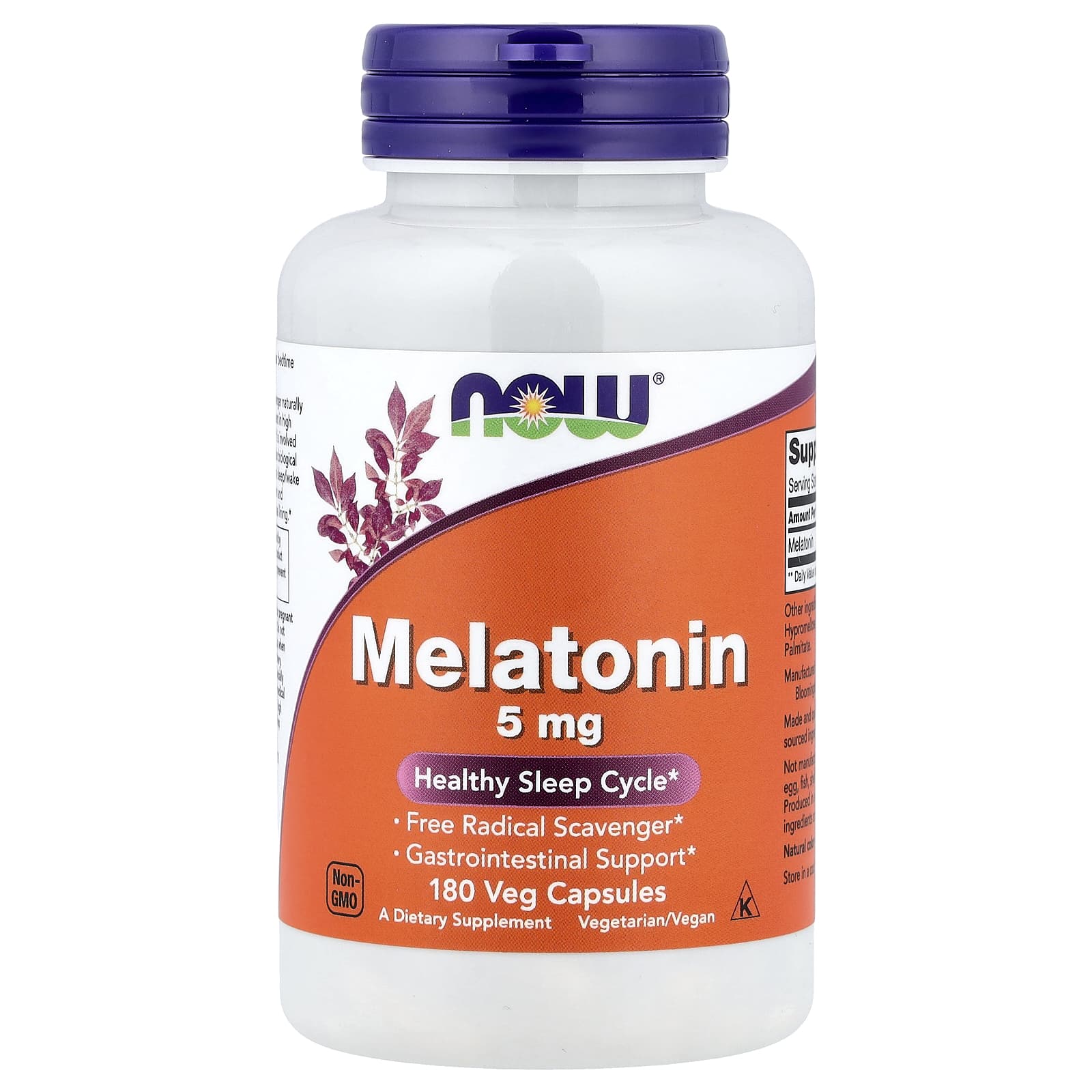 NOW Foods: Melatonin 5 mg (180 Veg Capsules)