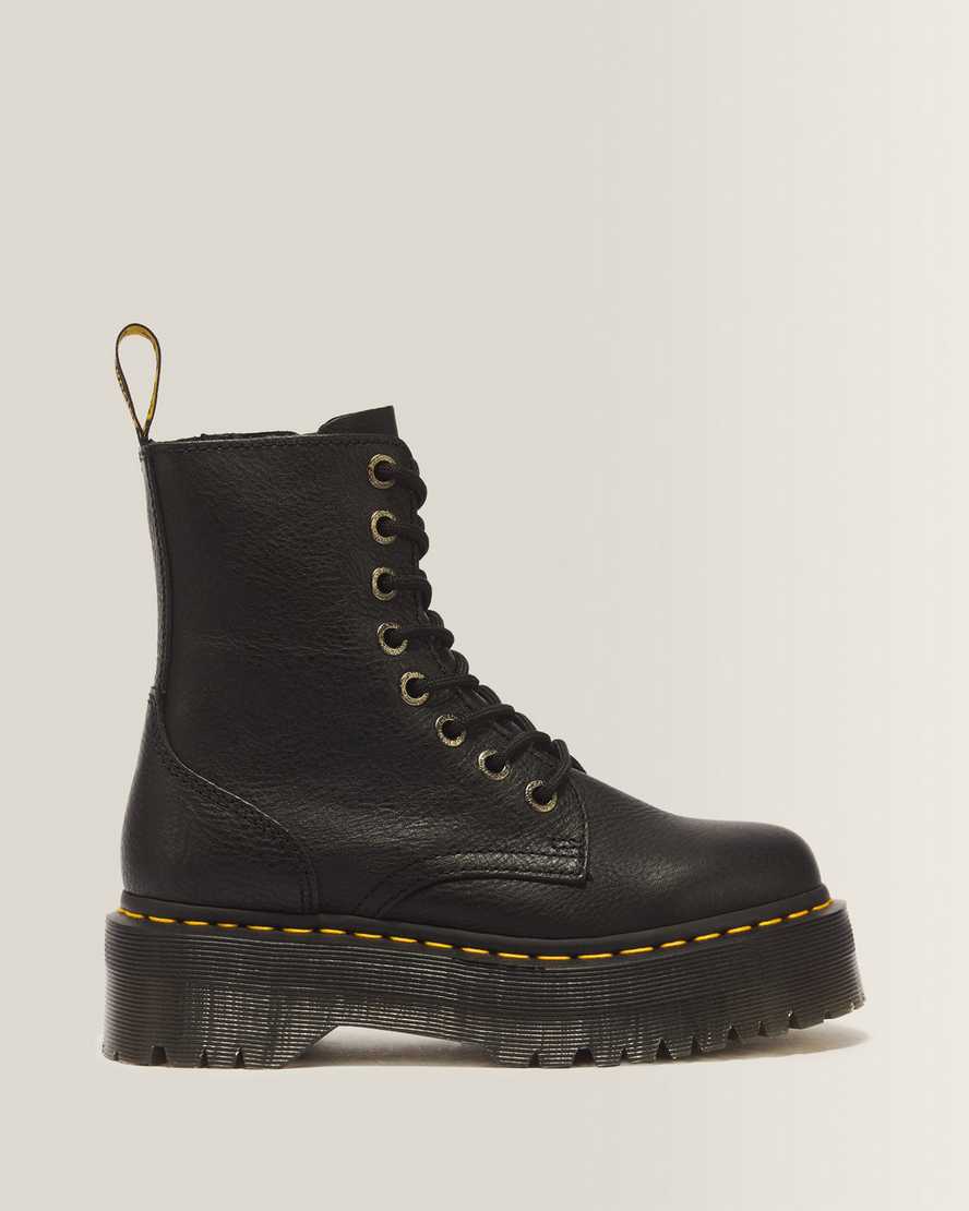 Jadon III Soft Leather Platform Boots (Black)